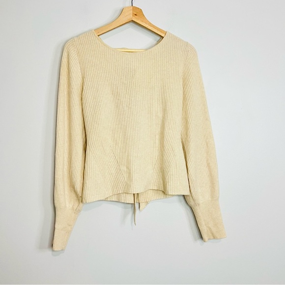 Reformation cashmere Alber Cream Large Sweater long sleeve top me back - Picture 2 of 8